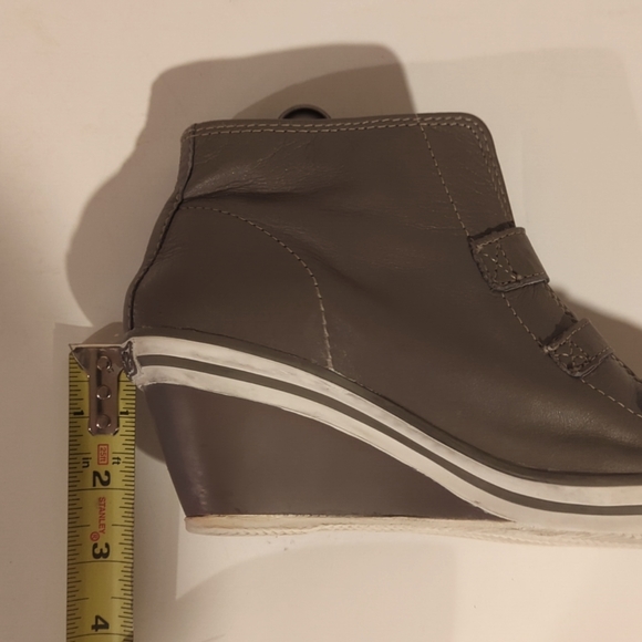 ash Taupe Wedge Zip Leather HighTop Sneaker Size 6.5 (37) - Picture 13 of 14